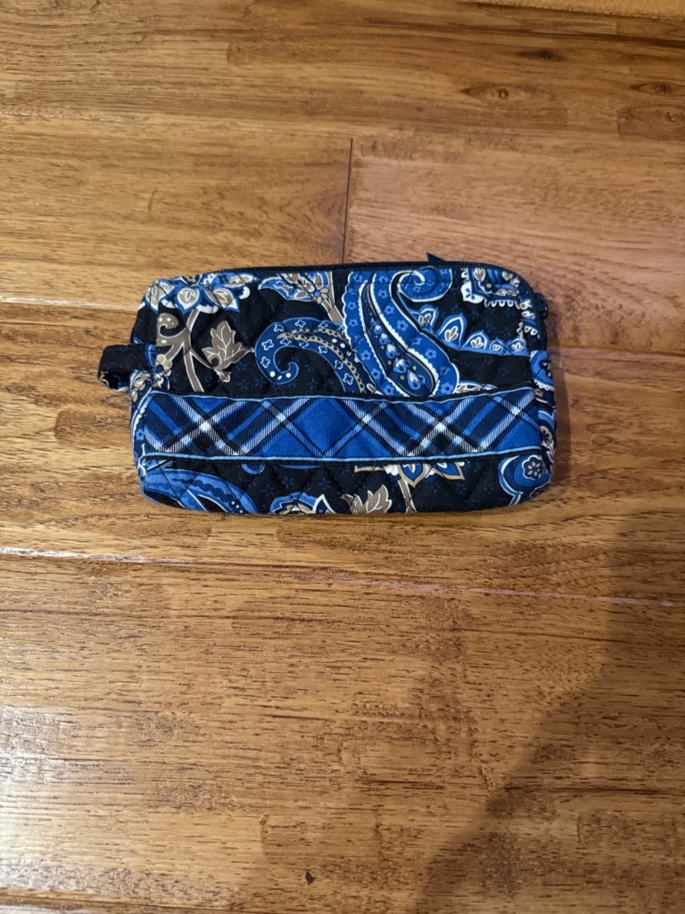 Vera Bradley Blue Paisley & Plaid Quilted Pouch